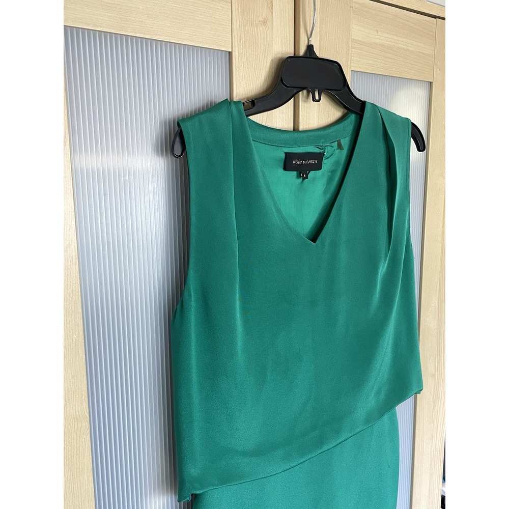 Kobi Halperin Kelly Green Shift Silk Dress US 4 Designer Party Wedding Luxury - Picture 6 of 8